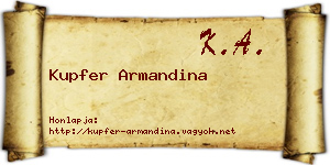 Kupfer Armandina névjegykártya